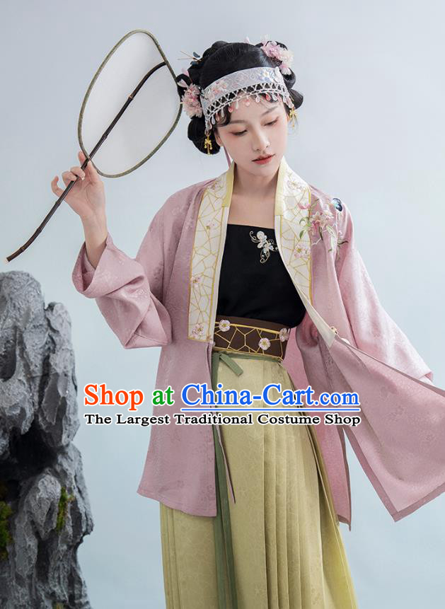 China Traditional Hanfu Dress Ancient Song Dynasty Noble Lady Costumes Blouse Top and Skirt Complete Set