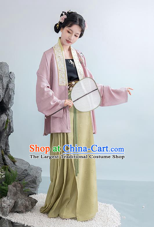 China Traditional Hanfu Dress Ancient Song Dynasty Noble Lady Costumes Blouse Top and Skirt Complete Set