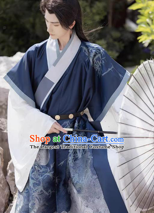 China Ming Dynasty Young Childe Historical Costumes Ancient Swordsman Hanfu Outfit