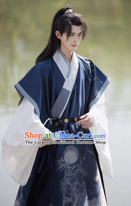 China Ming Dynasty Young Childe Historical Costumes Ancient Swordsman Hanfu Outfit