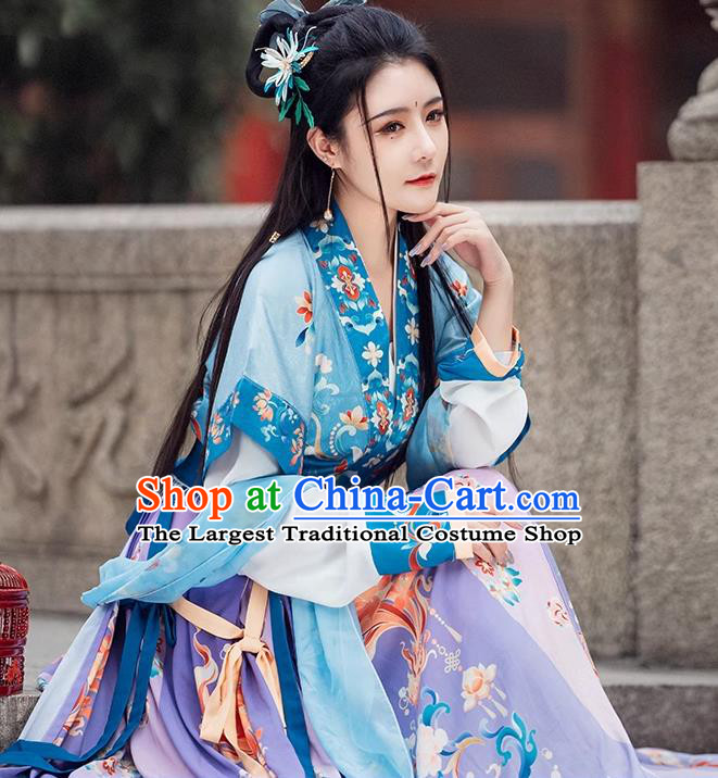 China Ancient Royal Princess Clothing Tang Dynasty Historical Costume Woman Beizi Dress Hanfu Complete Set