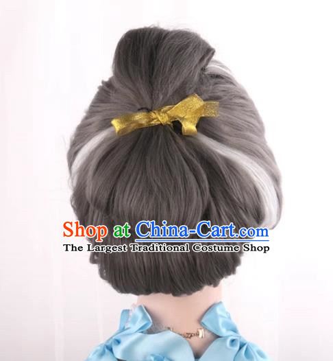 Stepmother Silver Gray Mixed White Animation Stage Play Cosplay COS Wig