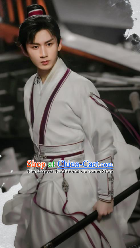 TV Series Mysterious Lotus Casebook Young Hero Li Xiangyi Replica Clothing China Ancient Swordsman White Costumes