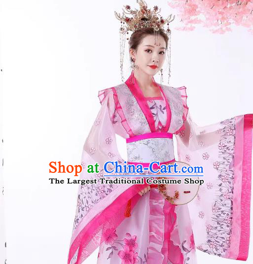 China Tang Dynasty Imperial Consort Clothing Traditional Hanfu Large Size Dress Ancient Fairy Costume