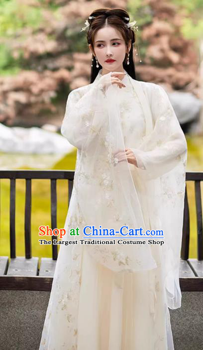 China Ancient Goddess Costume Traditional Hanfu San Sheng San Shi Bai Qian Clothing Fairy Dress