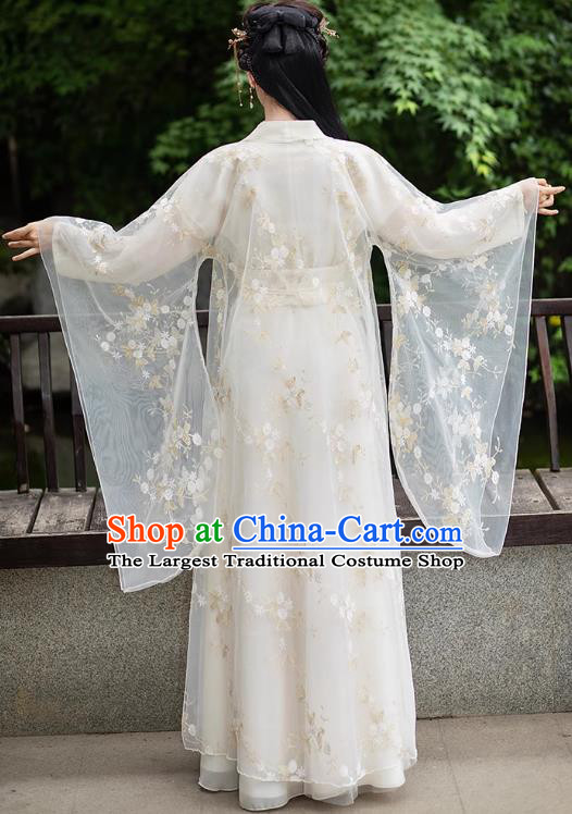 China Ancient Goddess Costume Traditional Hanfu San Sheng San Shi Bai Qian Clothing Fairy Dress