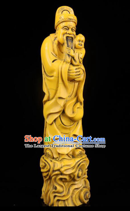 Chinese Handicraft Sculpture Handmade Statue Ox Bone Carving Collection
