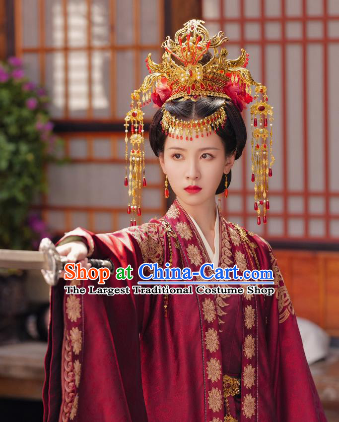 Mysterious Lotus Casebook China Ancient Empress Costumes TV Series Qiao Wanwan Wedding Replica Clothing