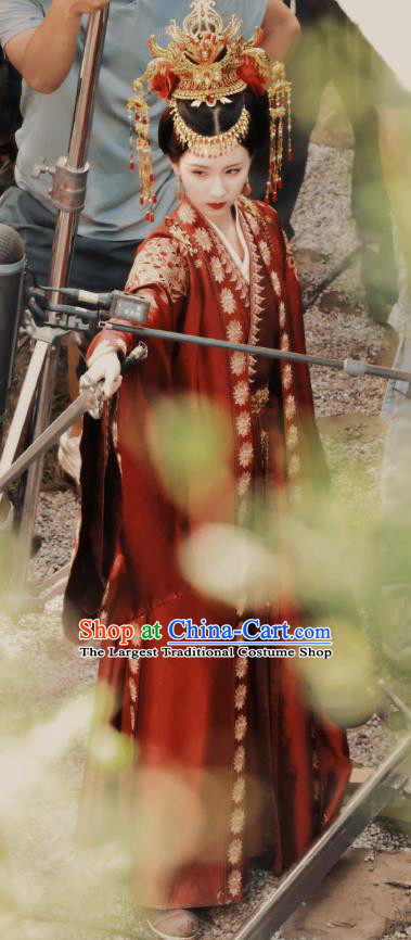 Mysterious Lotus Casebook China Ancient Empress Costumes TV Series Qiao Wanwan Wedding Replica Clothing