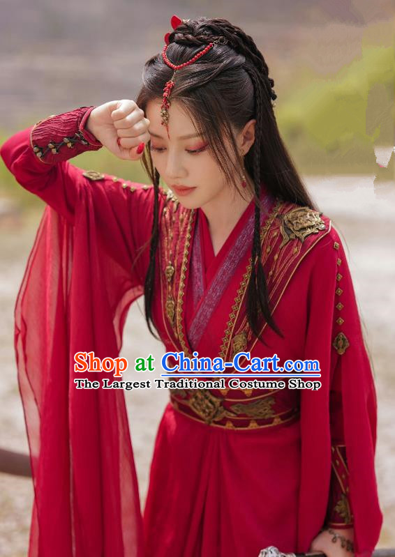 TV Series Mysterious Lotus Casebook Jiao Liqiao Costumes Ancient China Swordswoman Red Dress Young Lady Clothing