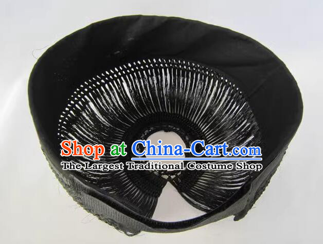 Handmade Chinese Taoist Hat Traditional Taoism Headband Black Headwear