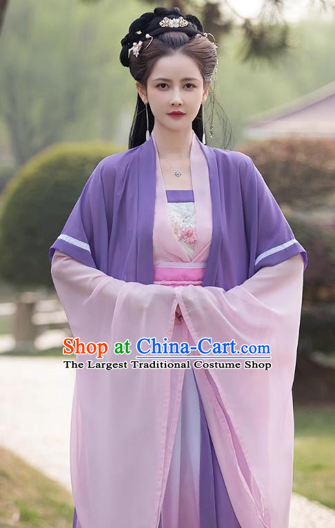 China Song Dynasty Female Replicate Clothing Traditional Hanfu Fairy Dress Ancient Princess Clothing