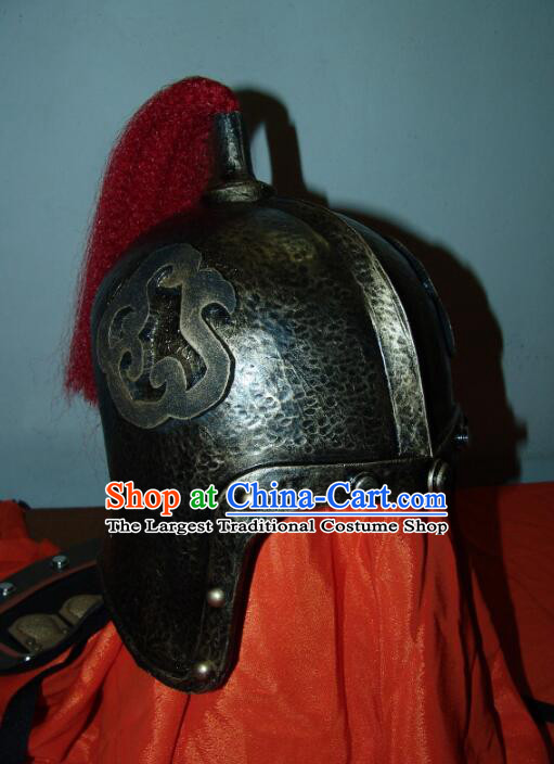 Handmade Ancient General Helmet Cosplay Officer Hat China Han Dynasty Warrior Headwear