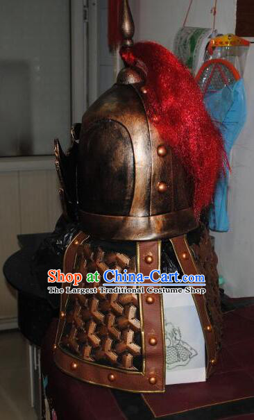China Tang Dynasty Warrior Headwear Handmade Ancient General Helmet Stage Performance Officer Hat
