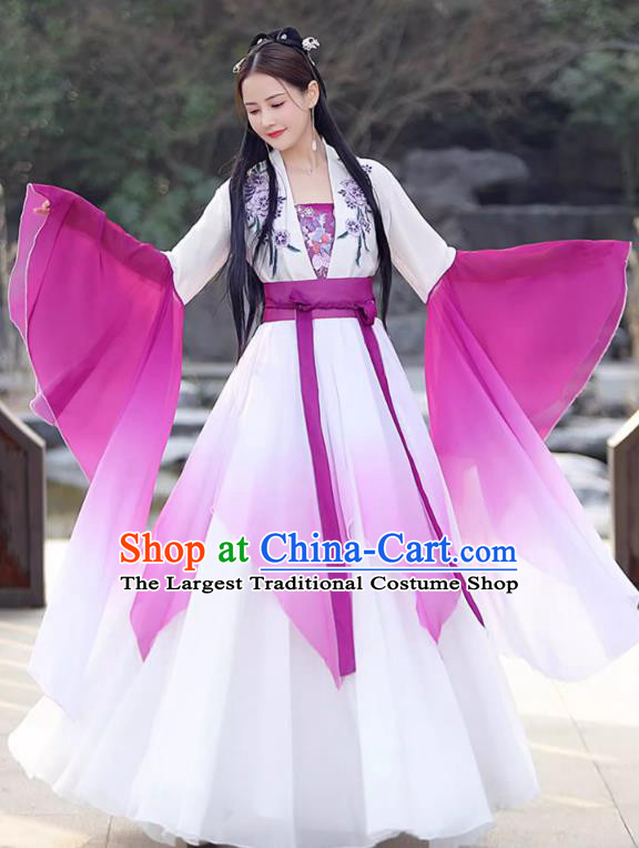 Purple Fairy Dress China Han Dynasty Princess Costume Ancient Hanfu Classical Dance Clothing