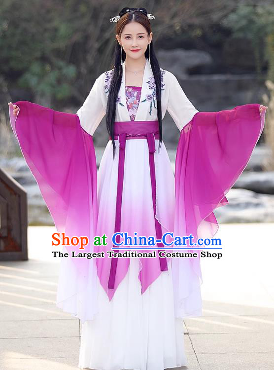 Purple Fairy Dress China Han Dynasty Princess Costume Ancient Hanfu Classical Dance Clothing