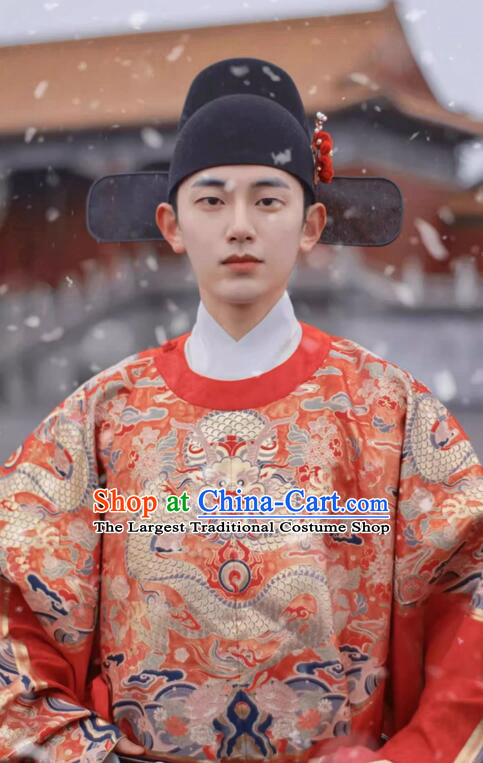 China Ming Dynasty Groom Costume Ancient Number One Scholar Zhuangyuan Clothing Male Wedding Hanfu Red Robe
