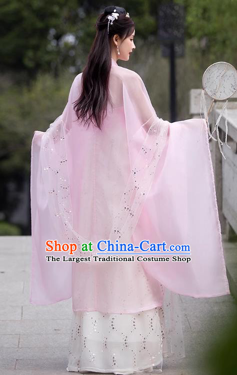 China Ancient Hanfu Hezi Qun Tang Dynasty Princess Costume Classical Dance Pink Dress