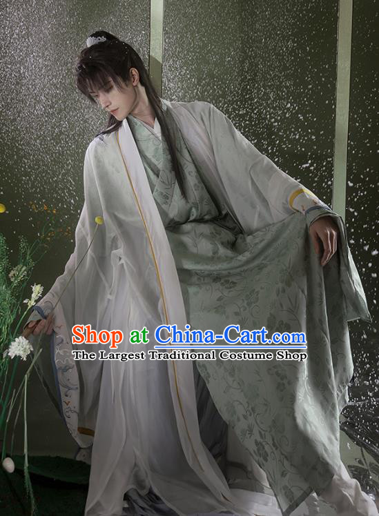 China Song Dynasty Noble Childe Clothing Ancient Young Man Costumes Traditional Hanfu Scholar Beizi Outfit