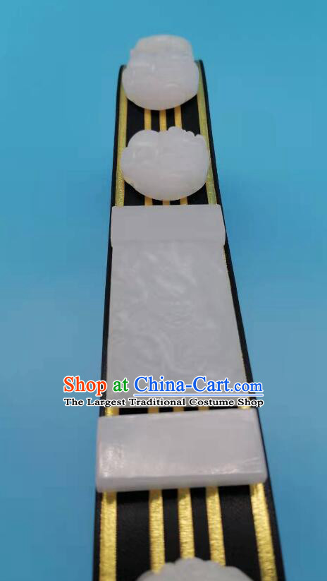 China Ming Dynasty Belt Ancient Royal Guards Waistband Handmade Feiyu White Jade Blet