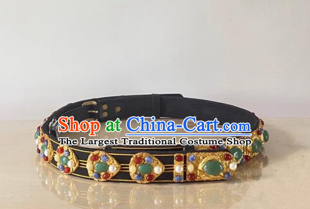 China Handmade Gems Belt Ming Dynasty Emperor Belt Ancient Royal Prince Waistband