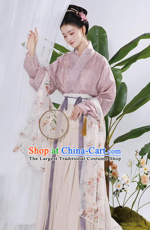 China Hanfu Blouse and Skirt Song Dynasty Noble Woman Costumes Ancient Young Mistress Clothing Complete Set