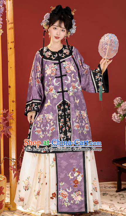 China Traditional Garments Ancient Court Woman Costumes Qing Dynasty Noble Lady Clothing