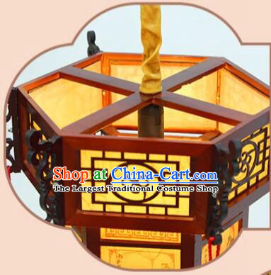 China Classical Landscape Painting Palace Lantern New Year Lantern Handmade Wood Lamp