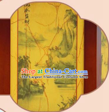 China Classical Landscape Painting Palace Lantern New Year Lantern Handmade Wood Lamp