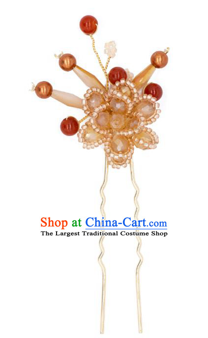 Handmade Hanfu Hair Jewelry China Ancient Empress Hairpin Ming Dynasty Princess Beads Hair Clip