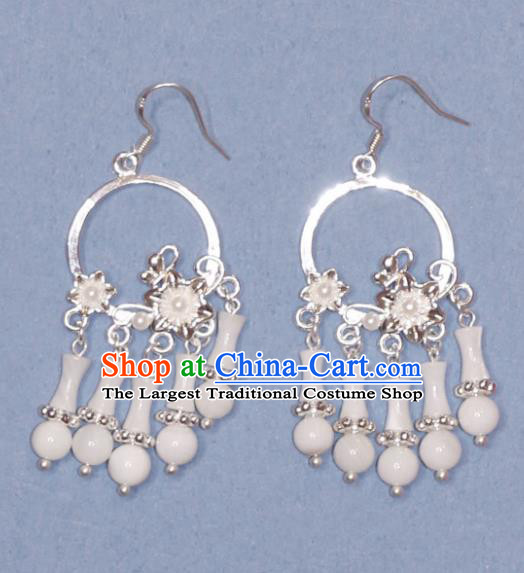 China Ancient Fairy Earrings Tang Dynasty Princess Eardrops Handmade Hanfu Ear Jewelries