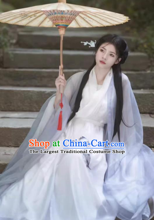China Ancient Fairy Clothing Southern and Northern Dynasties Woman Costumes Traditional Hanfu Wide Sleeve Dress