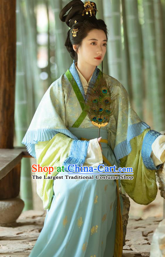 China Jin Dynasty Court Beauty Costumes Traditional Hanfu Dresses Ancient Goddess Luoshen Clothing