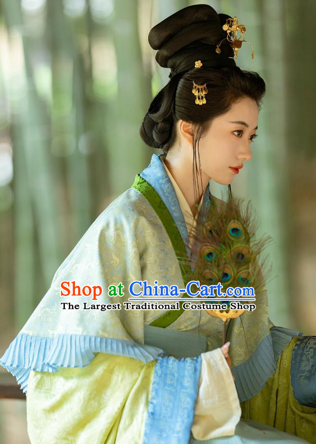 China Jin Dynasty Court Beauty Costumes Traditional Hanfu Dresses Ancient Goddess Luoshen Clothing