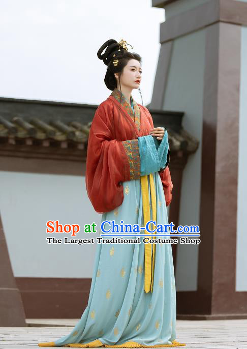 China Traditional Hanfu Dresses Ancient Noble Woman Clothing Han Dynasty Beauty Da Qiao Costumes