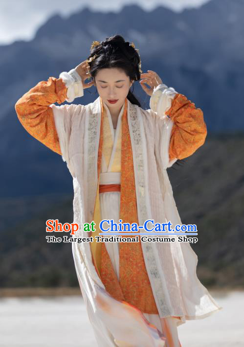 China Ancient Court Princess Clothing Song Dynasty Young Beauty Costumes Traditional Winter Hanfu Dresses Complete Set