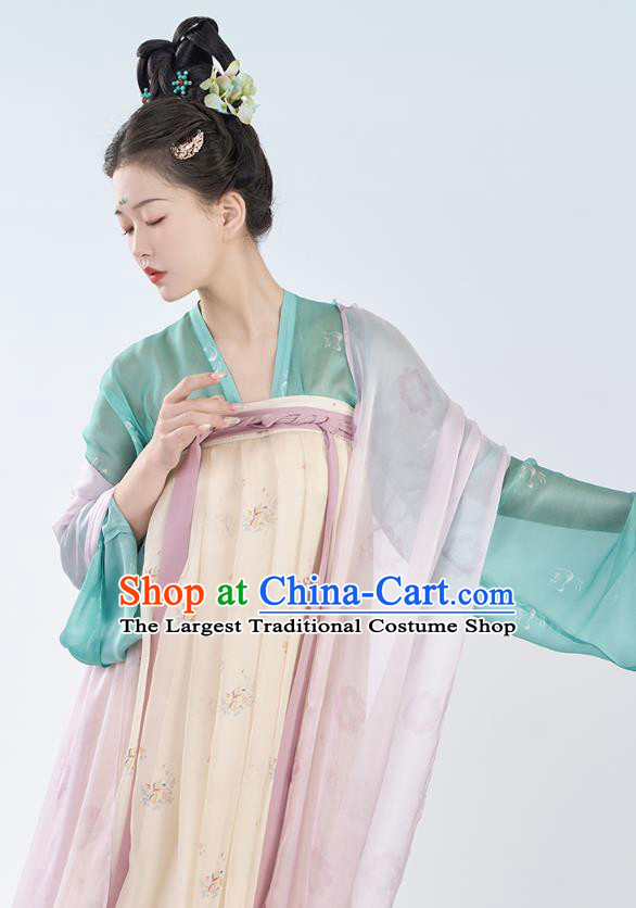 China Ancient Palace Lady Replica Costumes Traditional Hanfu Silk Ruqun Dress Tang Dynasty Princess Clothing