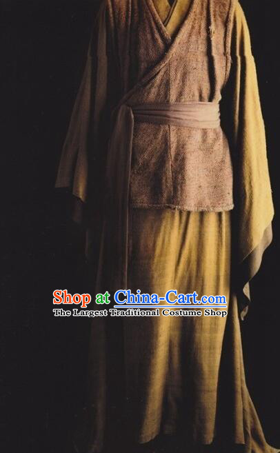 China Ancient Swordsman Costumes Qin Dynasty Warrior Garment Film Hero Chang Kong Outfit