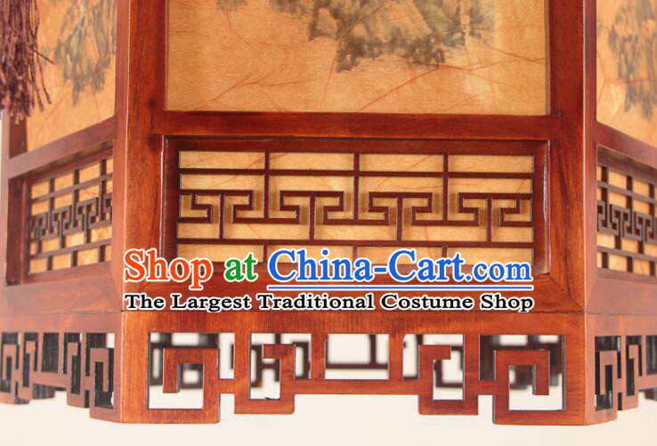 Chinese Traditional Wood Carving Tassel Palace Lantern Handmade Hanging Lanterns Ceiling Lamp