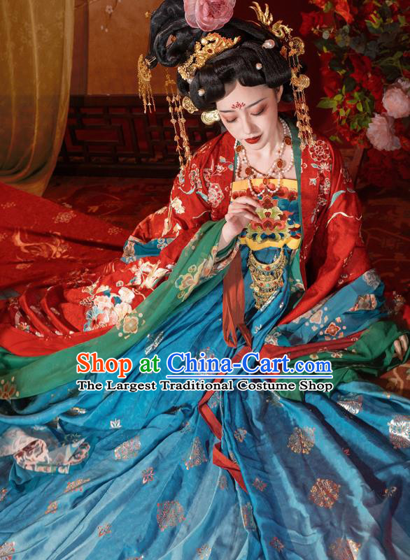 Chinese Traditional Wedding Costumes Tang Dynasty Empress Garments Ancient Bride Dress Clothing