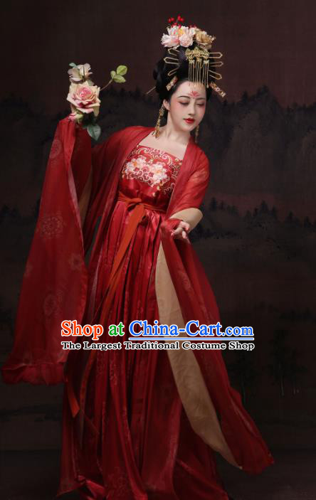 Chinese Tang Dynasty Imperial Consort Garments Ancient Empress Clothing Traditional Hanfu Dress Palace Costumes Complete Set