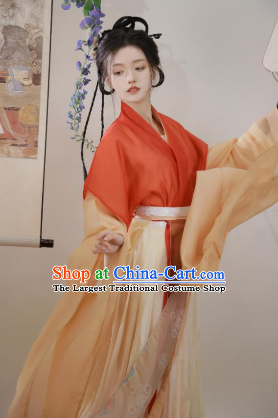 Chinese Flying Goddess Clothing Jin Dynasty Princess Garment Costumes Ancient Young Lady Hanfu Dresses