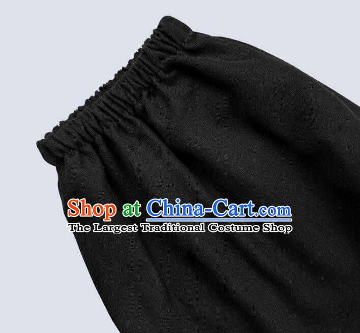 Chinese Tai Chi Pants Black Silk and Cotton Kung Fu Pants Martial Arts Costume For Women For Men