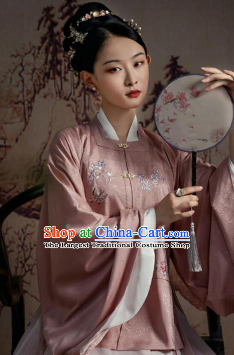 Chinese Ming Dynasty Noble Woman Costumes Traditional Hanfu Dress Ancient Imperial Consort Clothing Complete Set