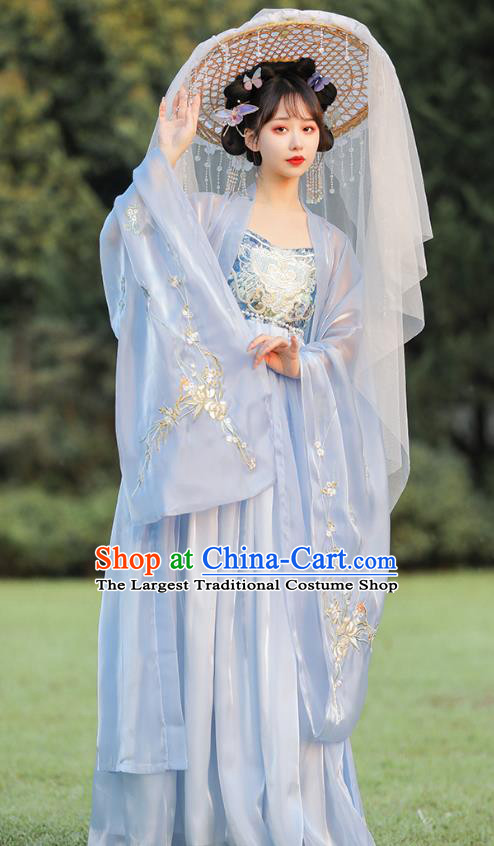 Chinese Traditional Hezi Dress Ancient Hanfu Fairy Clothing Tang Dynasty Young Woman Costumes