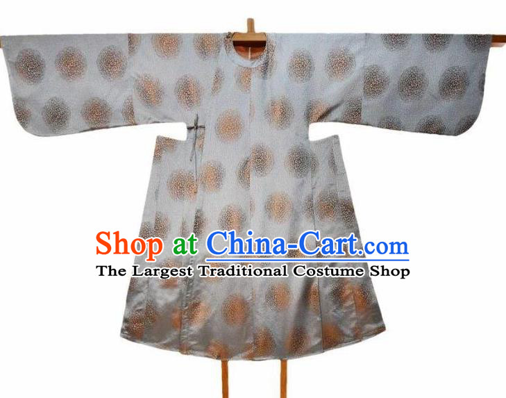 Chinese Ming Dynasty Daily Round Necked Gown Ancient Scholar Clothing for men