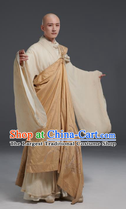 Chinese TV Series The Blood of Youth Wu Xin Garment Costumes Ancient Monk Swordsman Clothing