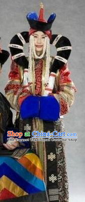Traditional Chinese Mongolian Wedding Clothing and Hats for Women