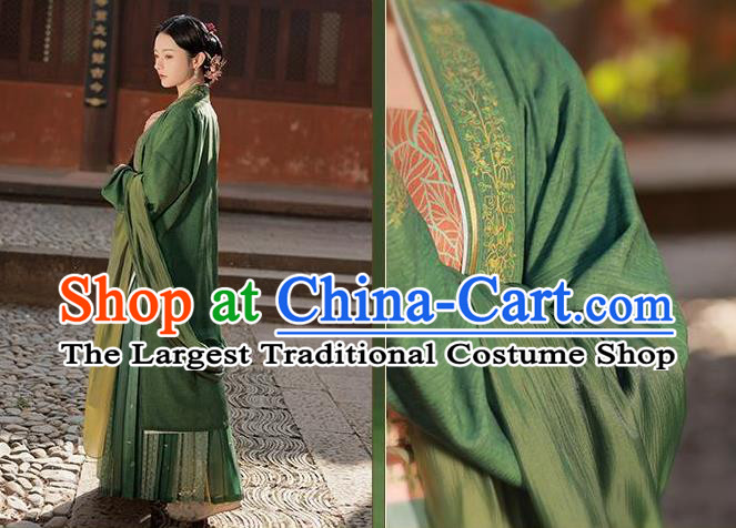 Chinese Song Dynasty Court Princess Garment Costumes Hanfu BeiZi Green Dresses Ancient Palace Beauty Clothing