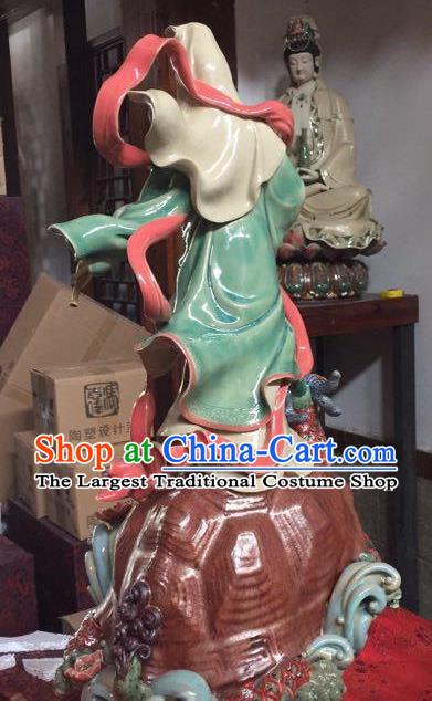 Chinese Shiwan Ceramic Avalokitesvara Sculpture Kwan Yin Figurine South Sea Guan Yin  Statue